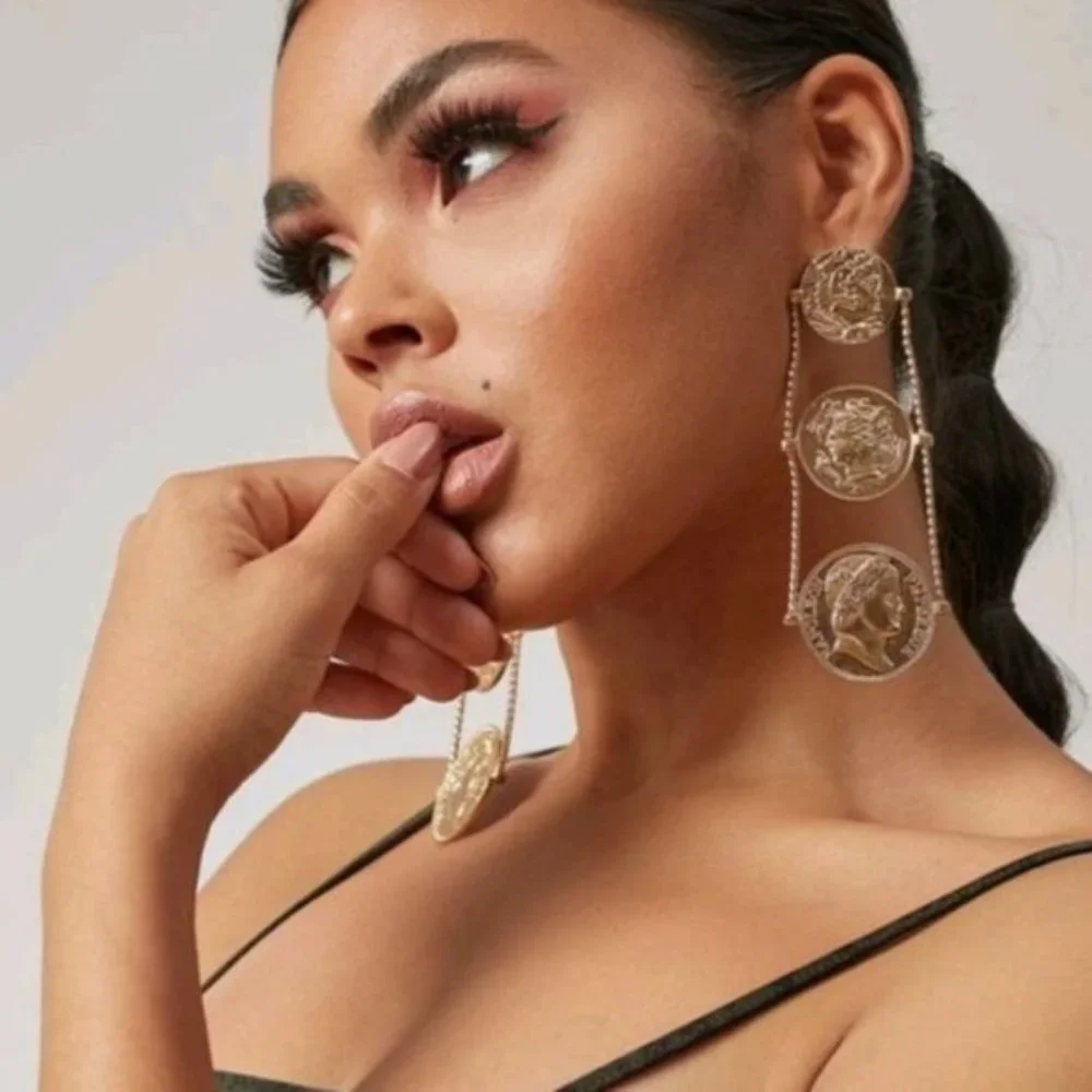 Zara's Night Out Medallion Coin Earrings - Picture 1 of 6